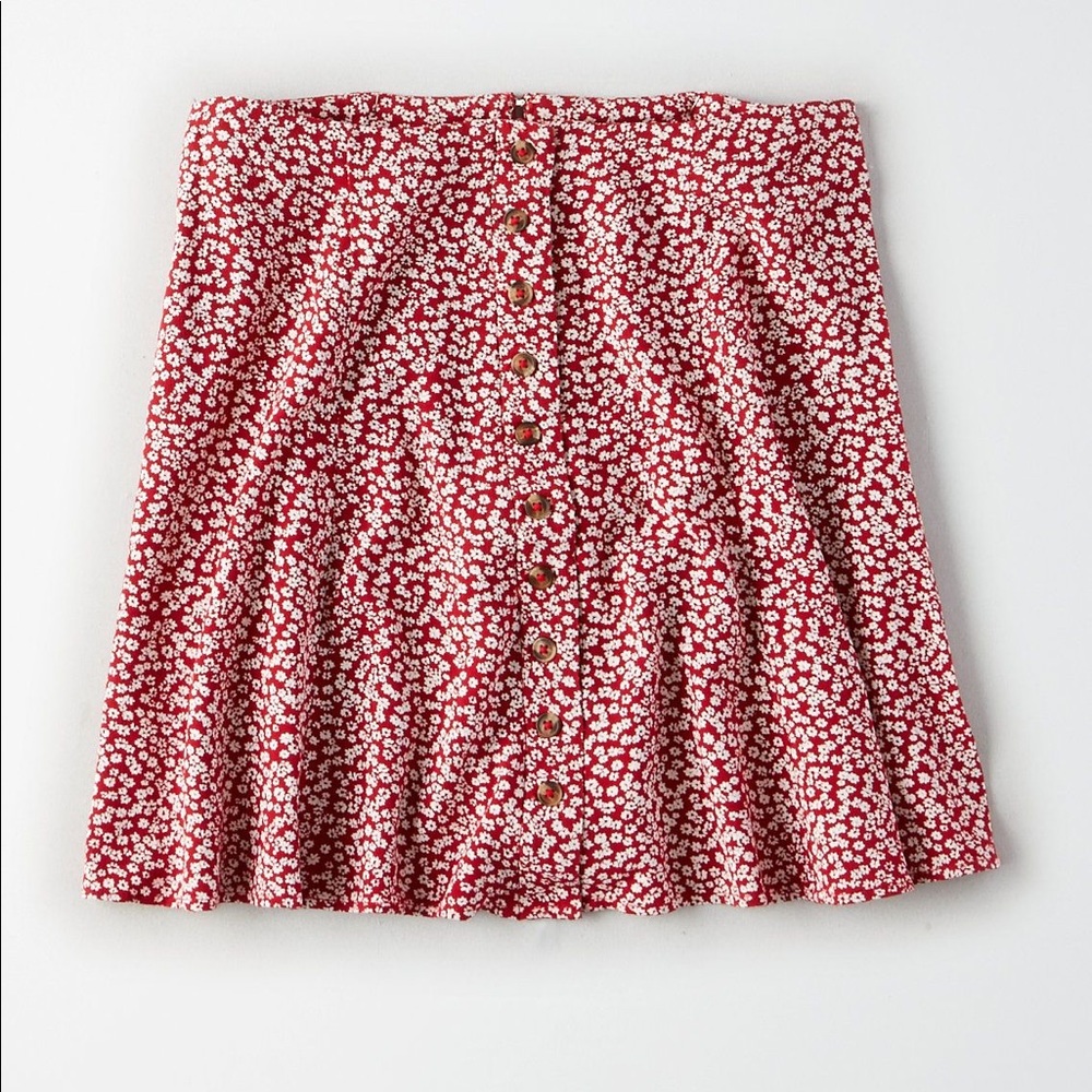 American Eagle floral button up skirt
